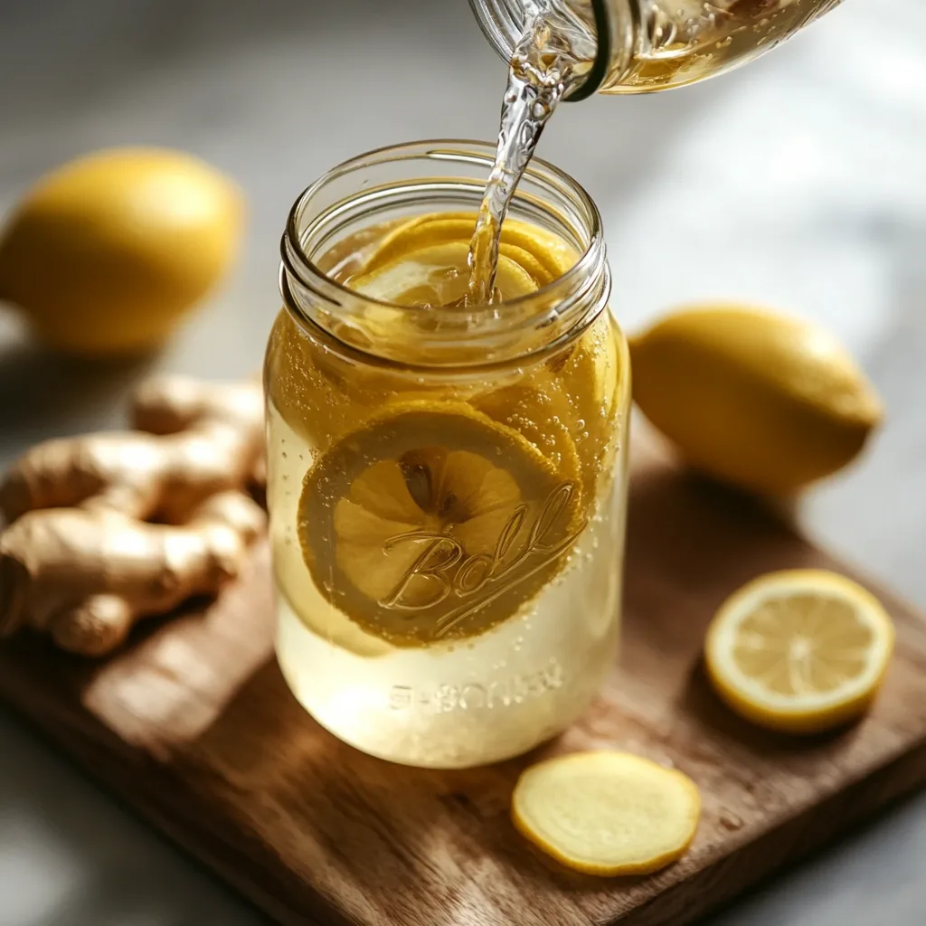 Lemon Ginger Ferment Recipe for Gut Health and Classic Comfort 4 Adding water to lemon ginger ferment