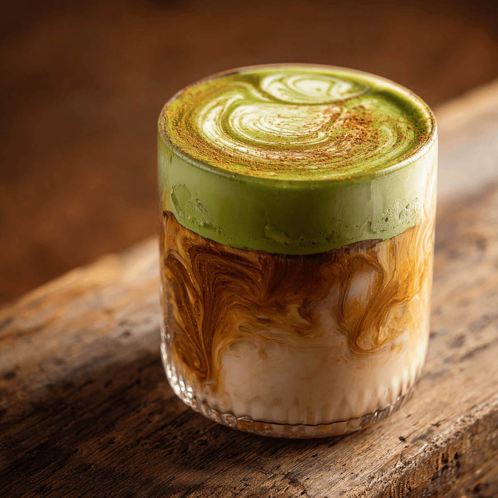 Matcha Latte Recipes That Taste Like Comfort in a Cup 5 brown sugar matcha latte in glass with swirl