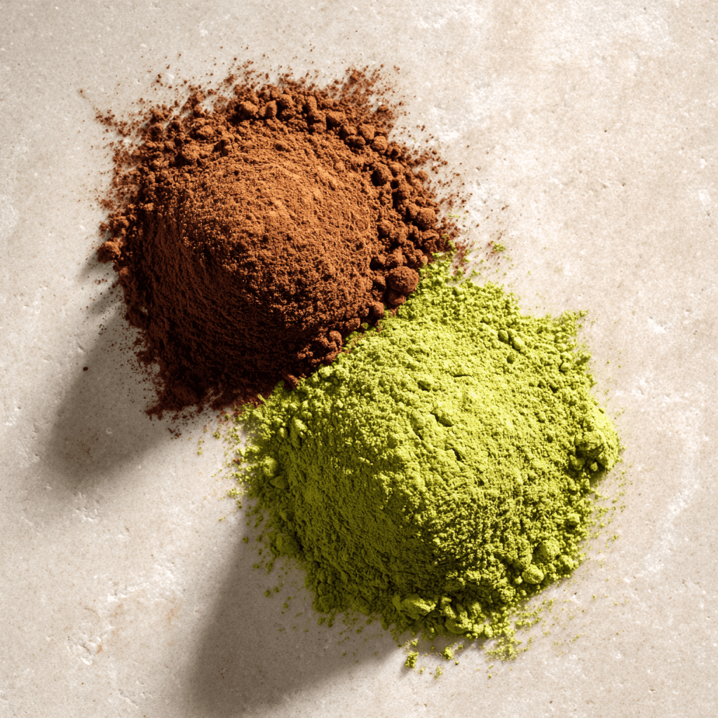 Chai Matcha Latte: A Bold, Healthy Twist on Your Favorite Latte 5 Chai powder and matcha powder side by side