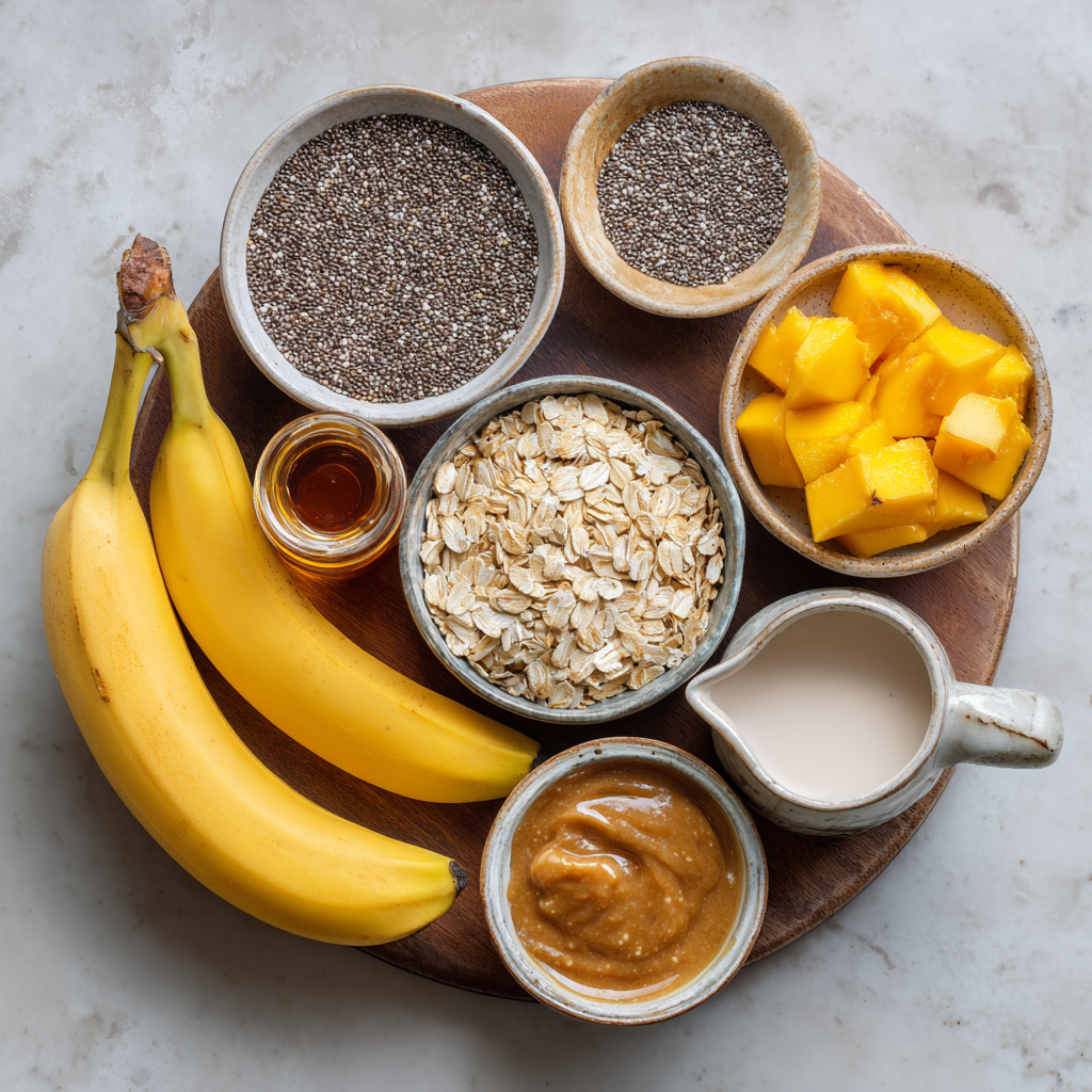 Chia Oatmeal Pudding Tropical Smoothie: Healthy, Easy Recipe 6 chia-oatmeal-pudding-ingredients