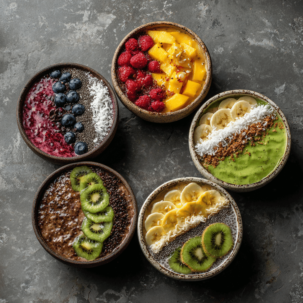 Chia Oatmeal Pudding Tropical Smoothie: Healthy, Easy Recipe 7 Variations of chia oatmeal pudding tropical smoothie bowl