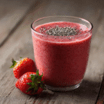 Chia Seed Smoothie for Weight Loss That Actually Works 5 Chia seed smoothie in glass with strawberries