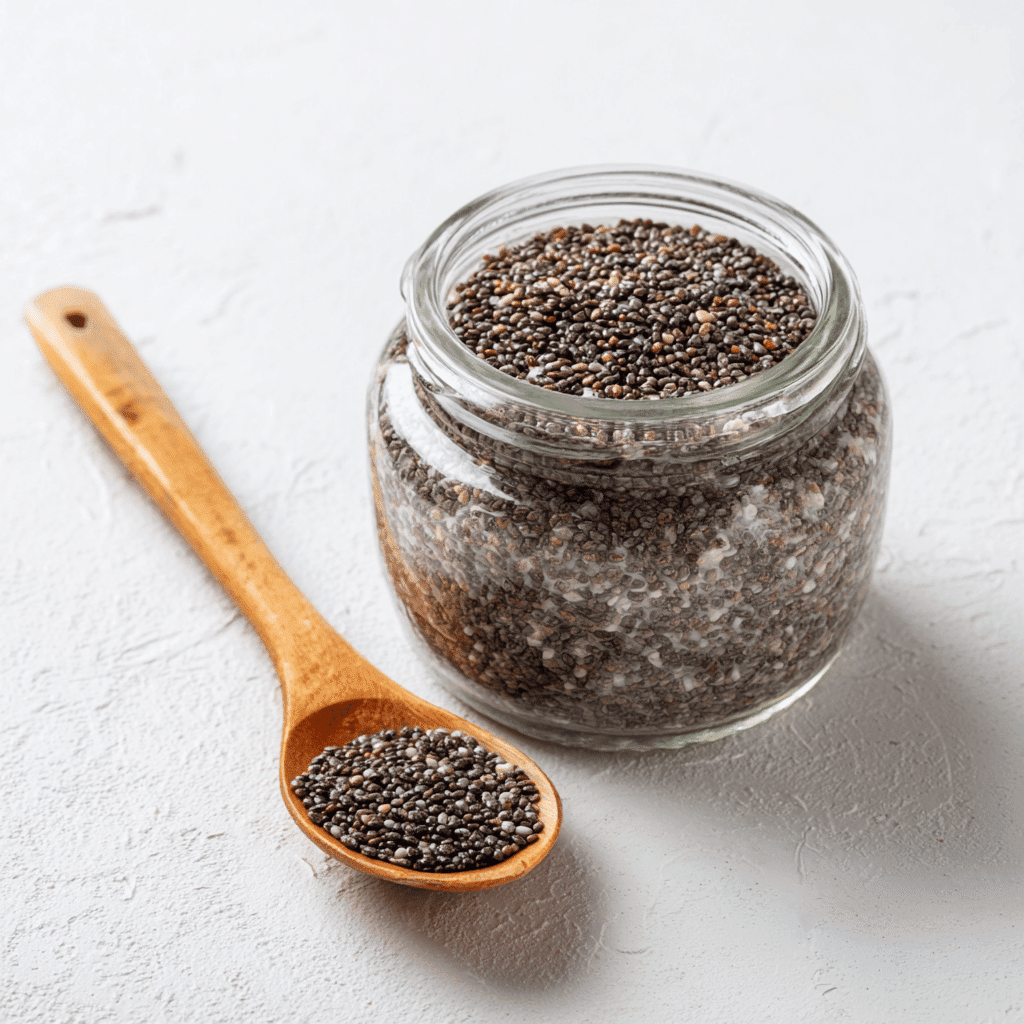 Blueberry Chia Seed Smoothie – A Simple, Nourishing Way to Start Your Day 6 Soaked chia seeds in a glass with spoon