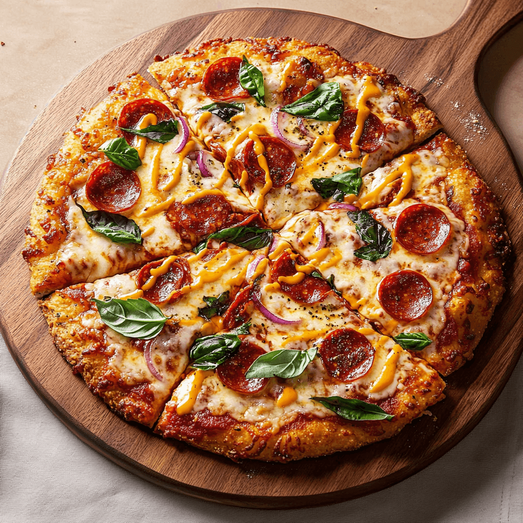 Chicken Crust Pizza Recipe – Low-Carb, High-Flavor Comfort 1 Chicken crust pizza recipe with toppings