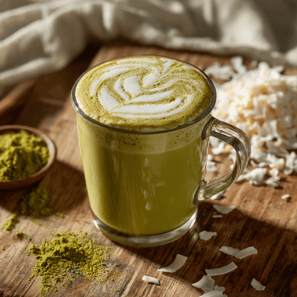 Matcha Latte Recipes That Taste Like Comfort in a Cup 10 coconut matcha cream latte in a clear mug