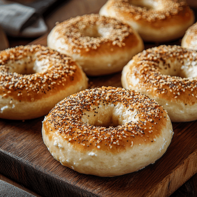 Cottage Cheese Bagels: High-Protein, Easy, and Delicious 5 Cottage cheese bagels with sesame and seasoning on board