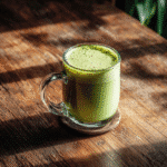 Dairy Free Matcha Latte: Creamy, Vegan, and Easy to Make 8 Dairy free matcha latte in a clear mug