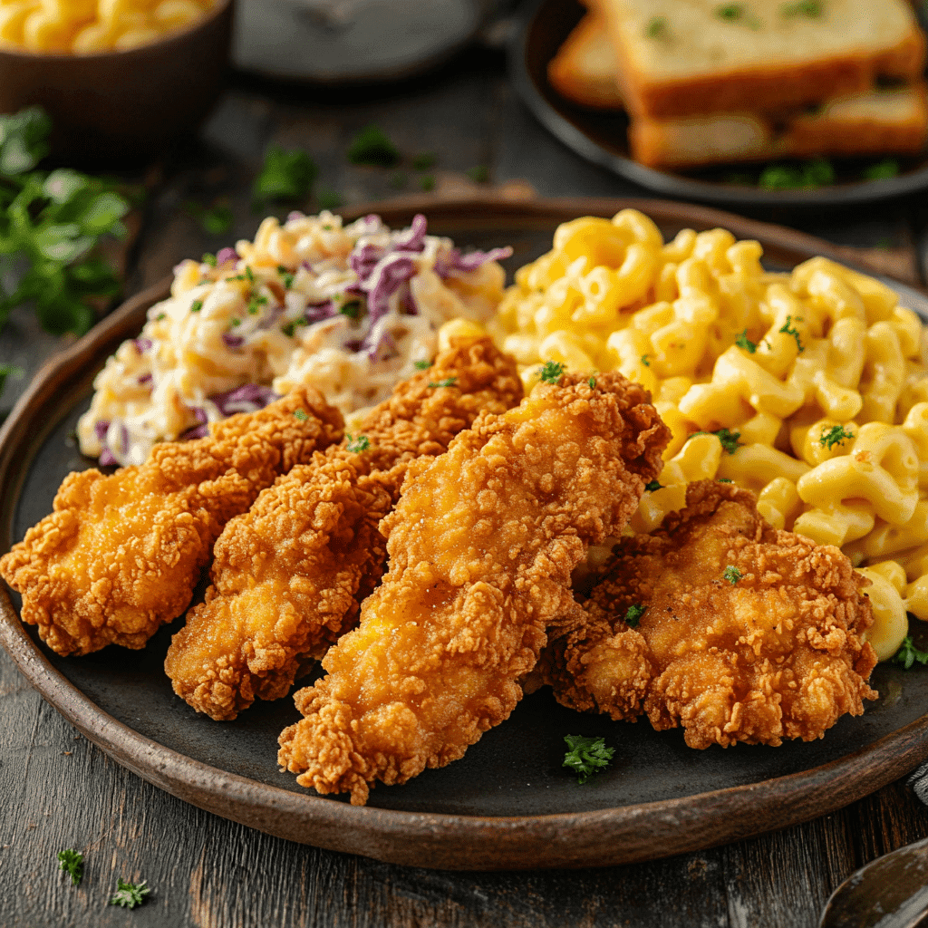 Hot Honey Chicken Recipe – Sweet, Spicy, and Addictive 8 Hot honey chicken served with Southern sides