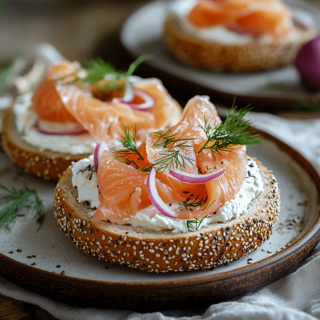 Keto Cottage Cheese Bagels – Soft, Low-Carb & Easy to Make 8 Toasted keto bagel with cream cheese and smoked salmon