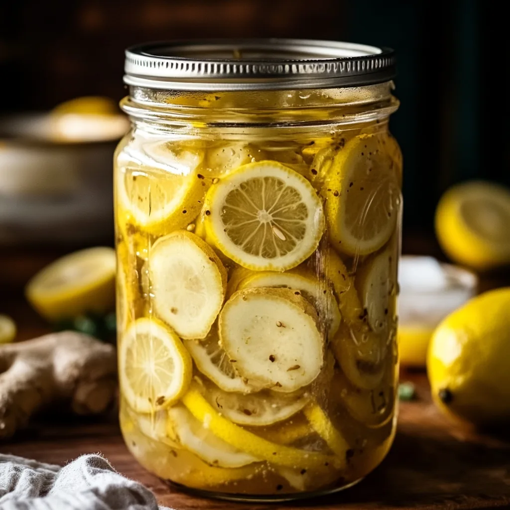 Lemon Ginger Ferment Recipe for Gut Health and Classic Comfort 1 Lemon ginger ferment recipe in mason jar