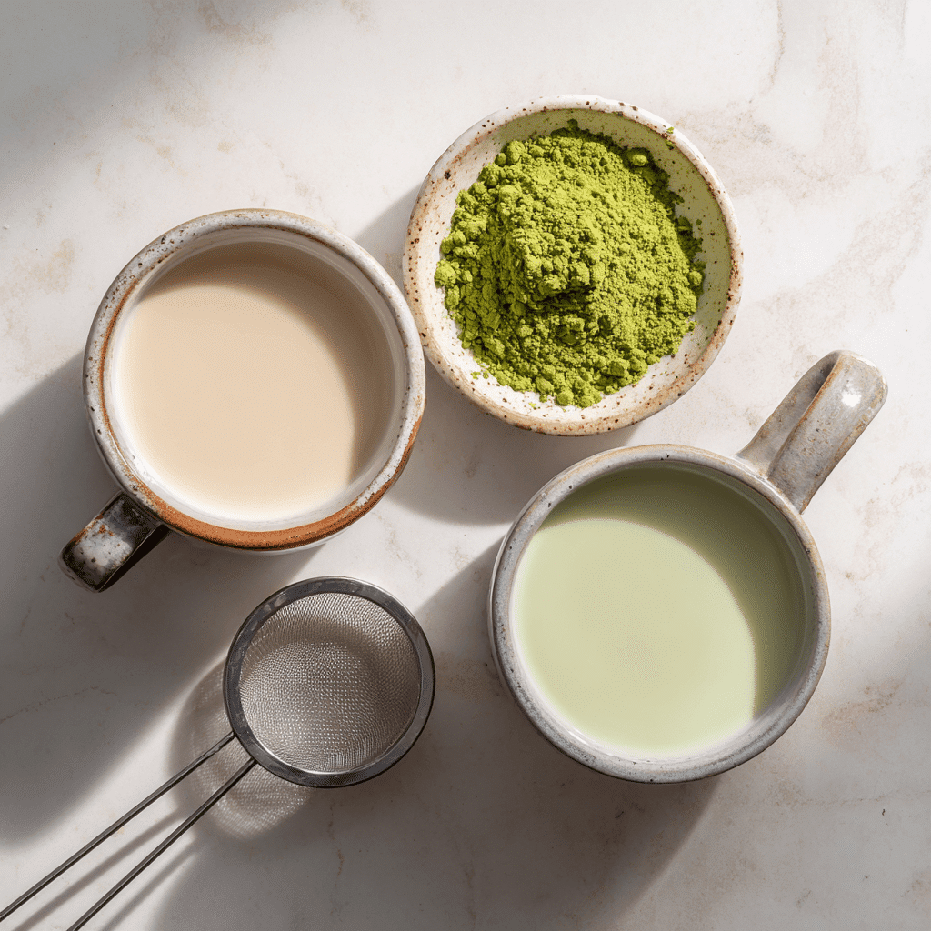 Matcha Latte Recipe Without Whisk – Creamy, Simple & Fast 6 Matcha powder with oat milk and whole milk options