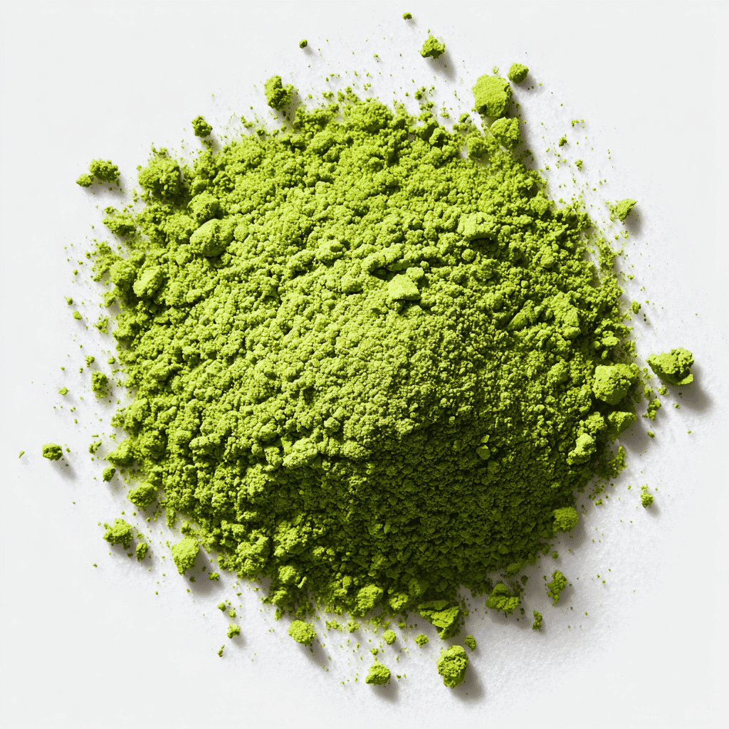 Matcha Latte Recipes That Taste Like Comfort in a Cup 1 bright green matcha powder on white background for matcha latte recipes.