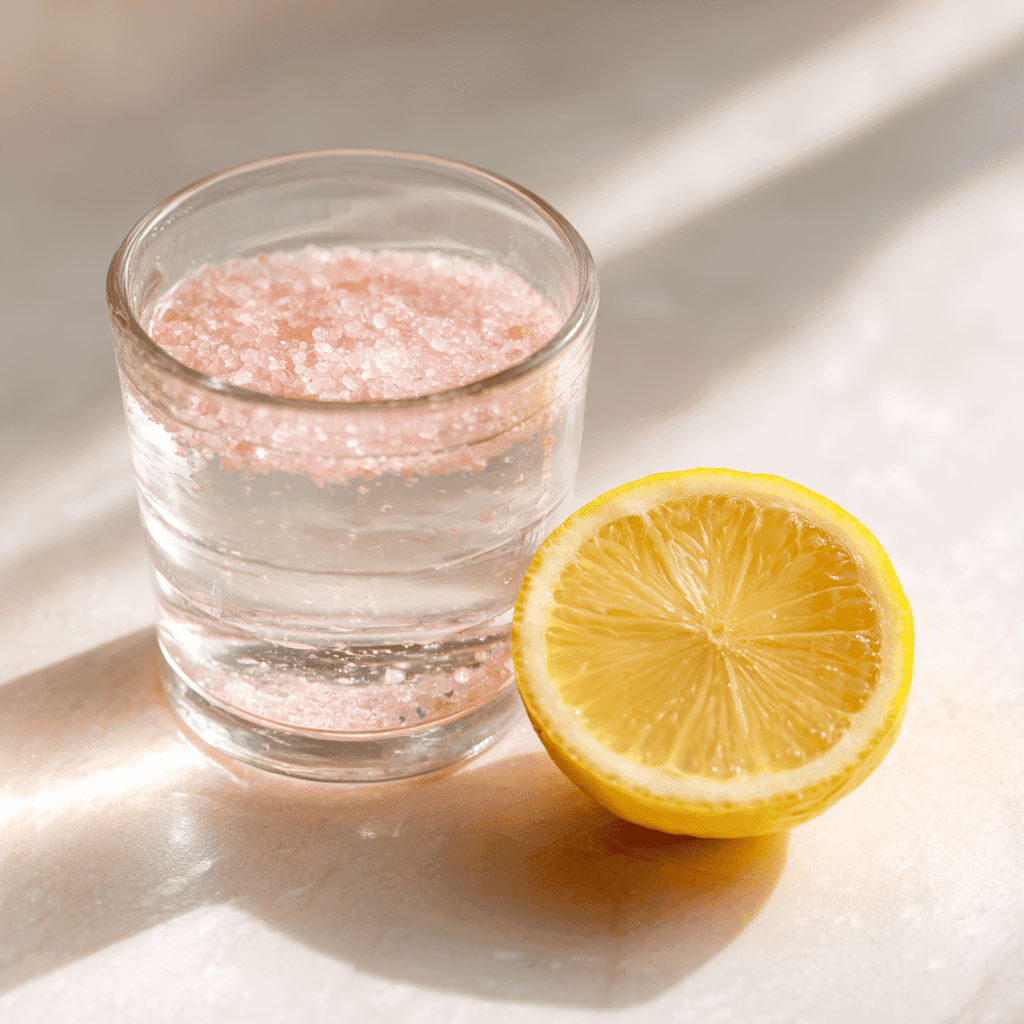 Pink Salt Weight Loss Recipe: Easy 3-Ingredient Morning Detox 6 Daily pink salt weight loss drink with lemon slice for safe dosage