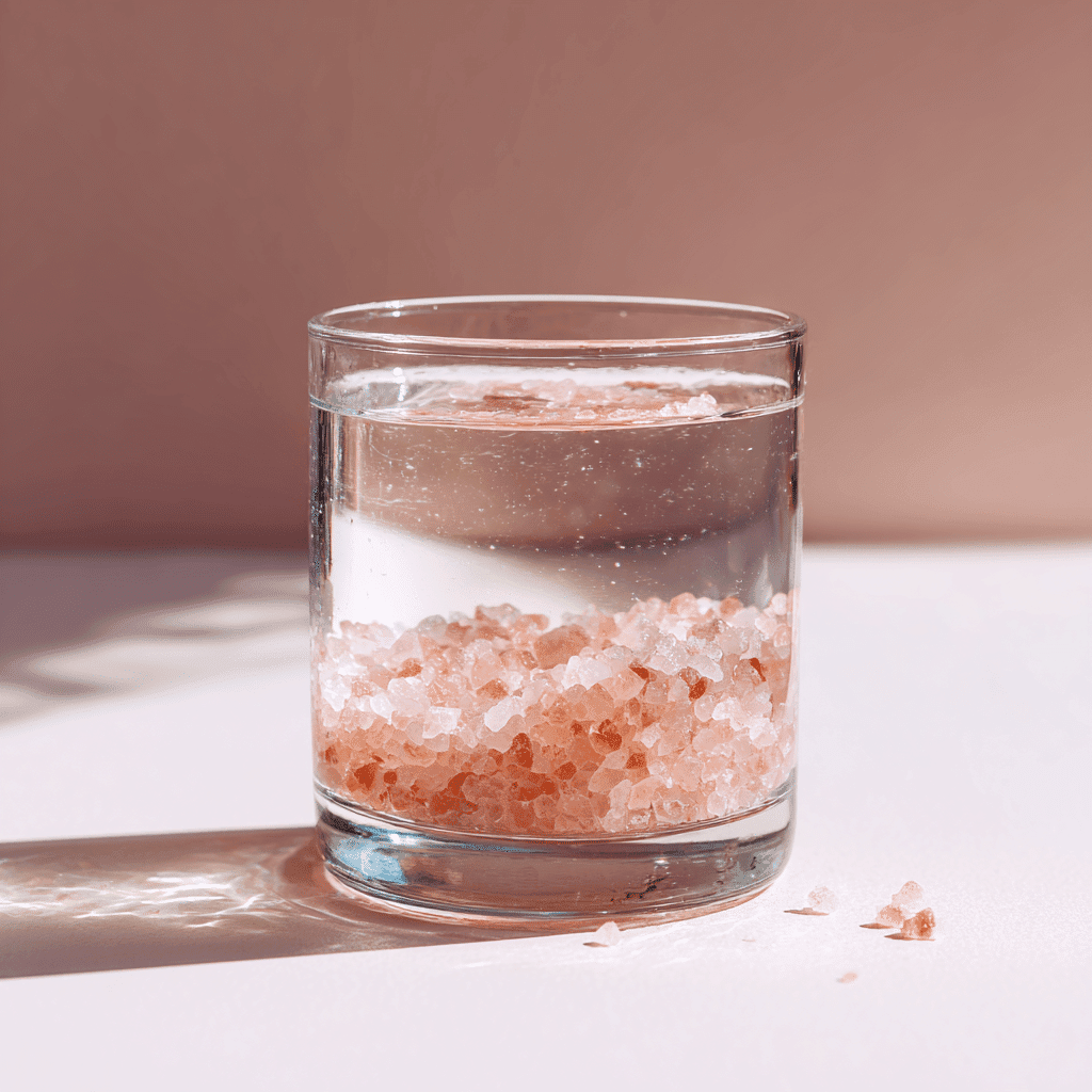 Pink Salt Weight Loss Recipe: Easy 3-Ingredient Morning Detox 3 Pink salt weight loss drink with pink hue and salt settled at bottom