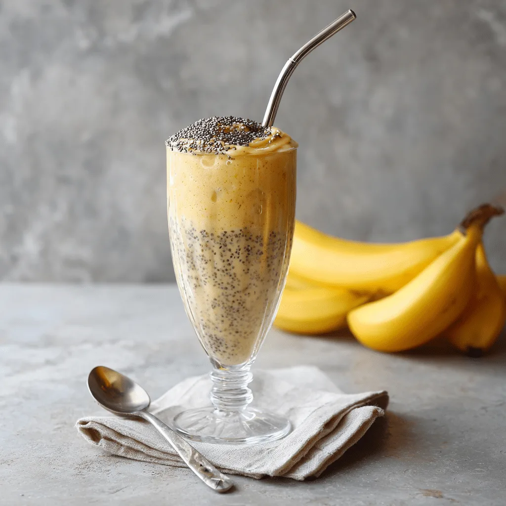 Banana and Chia Seeds Smoothie Recipe for Weight Loss & Energy 4 banana and chia smoothie served in glass