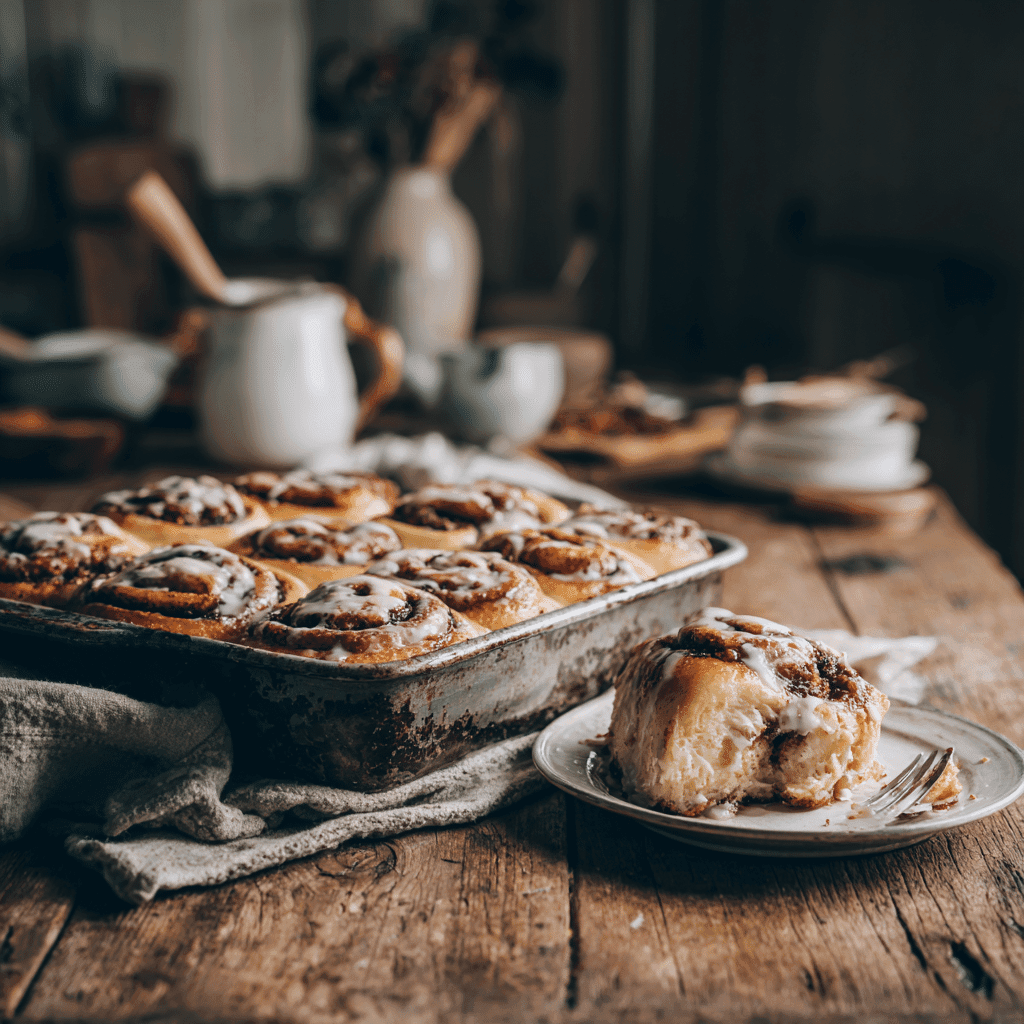 Sourdough Discard Cinnamon Rolls: The Best Way to Use Leftover Starter 3 Fresh sourdough discard cinnamon rolls on weekend table