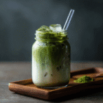 Vanilla Matcha Latte Recipe – Creamy, Clean, and Energizing 8 vanilla matcha latte in a clear glass mug