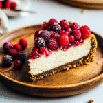 Vegan Cheesecake Recipe That’s Creamy, Easy, and Totally Dairy-Free 5 Vegan cheesecake recipe with berries on rustic plate