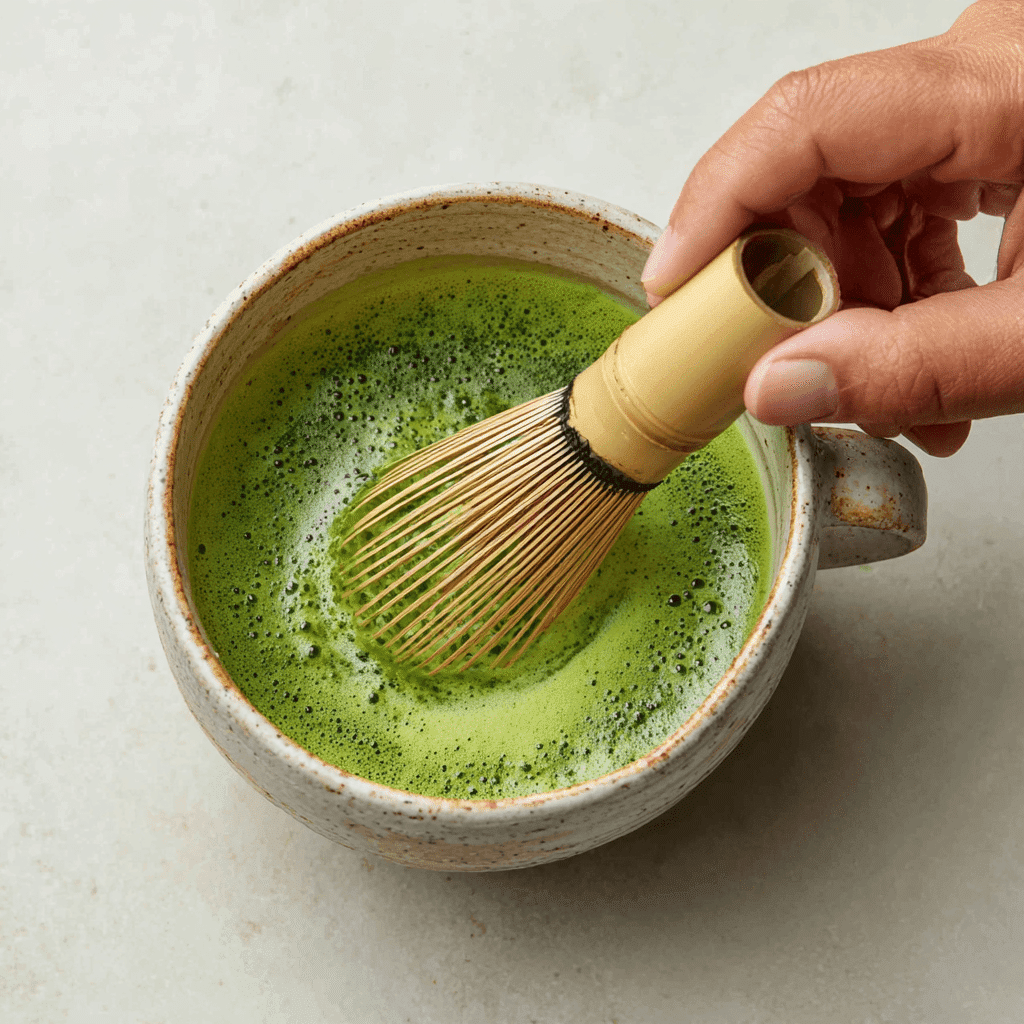 Brown Sugar Matcha Latte Recipe: Smooth, Rich & Surprisingly Easy 9 Whisking matcha for latte