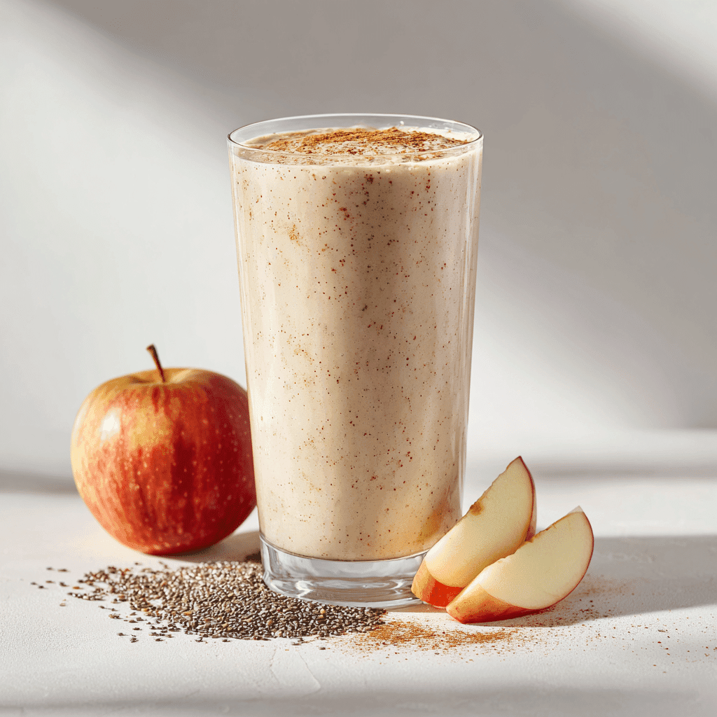 Apple Smoothie for Weight Loss: Tasty, Simple, and Proven 3 apple smoothie for weight loss with chia and cinnamon on white background