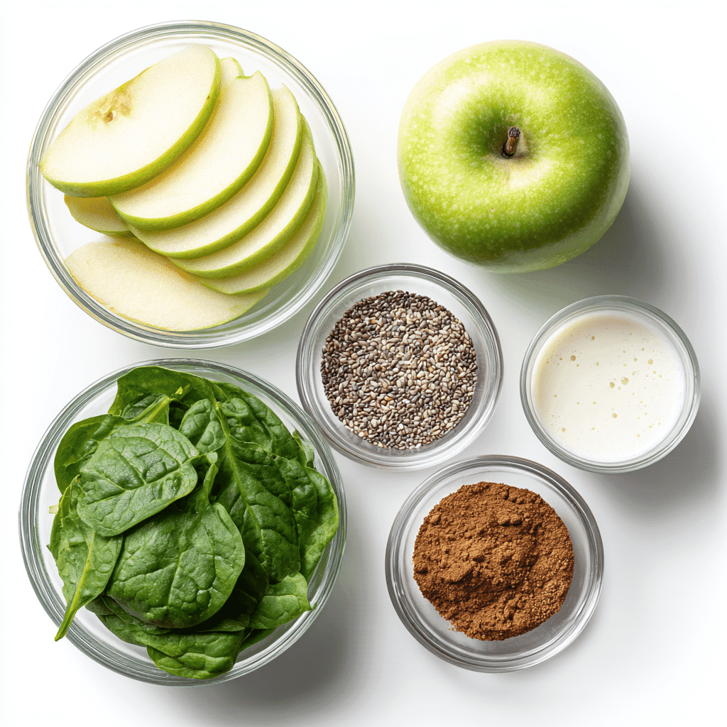 Apple Smoothie for Weight Loss: Tasty, Simple, and Proven 4 apple smoothie for weight loss ingredients in clear glass bowls