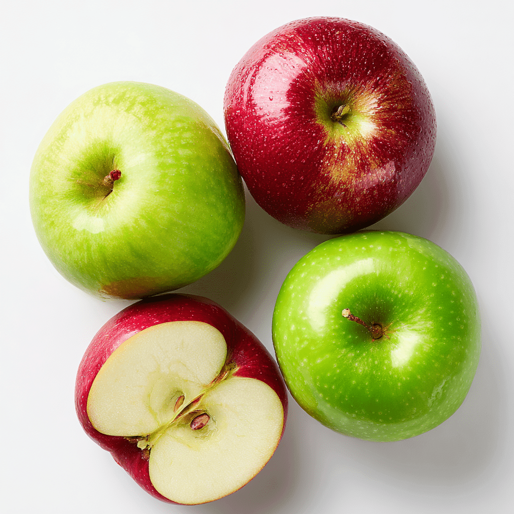 Apple Smoothie for Weight Loss: Tasty, Simple, and Proven 5 red and green apples on white background for weight loss benefits