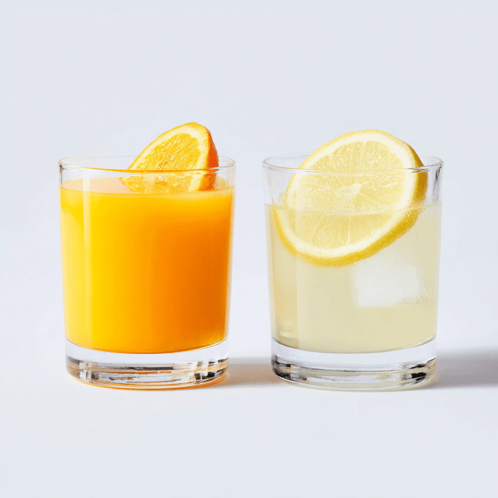 Cortisol Cocktail Recipe Without Orange Juice for Balanced Energy 5 comparison of cortisol cocktail recipe without orange juice vs classic version on white background