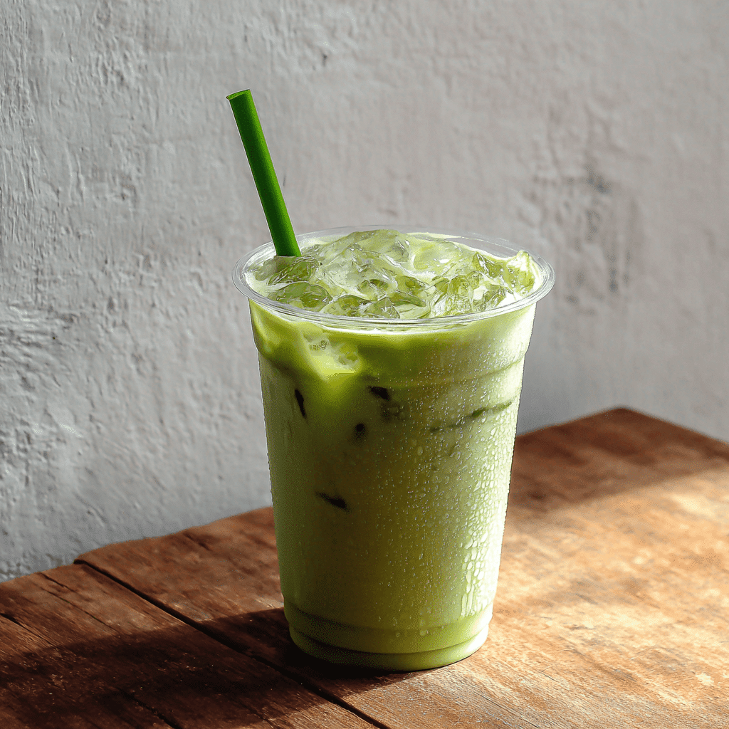 Matcha Green Tea Latte Starbucks: Ingredients, Calories, and How to Make It 6 iced matcha green tea latte in clear plastic cup with ice