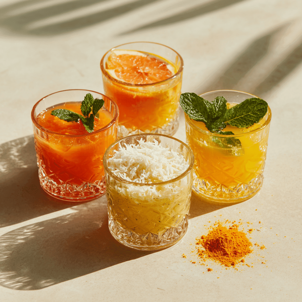 Cortisol Cocktail Recipe: 5 Powerful Benefits for Stress Relief 5 Fun and flavorful cortisol cocktail variations in small glasses