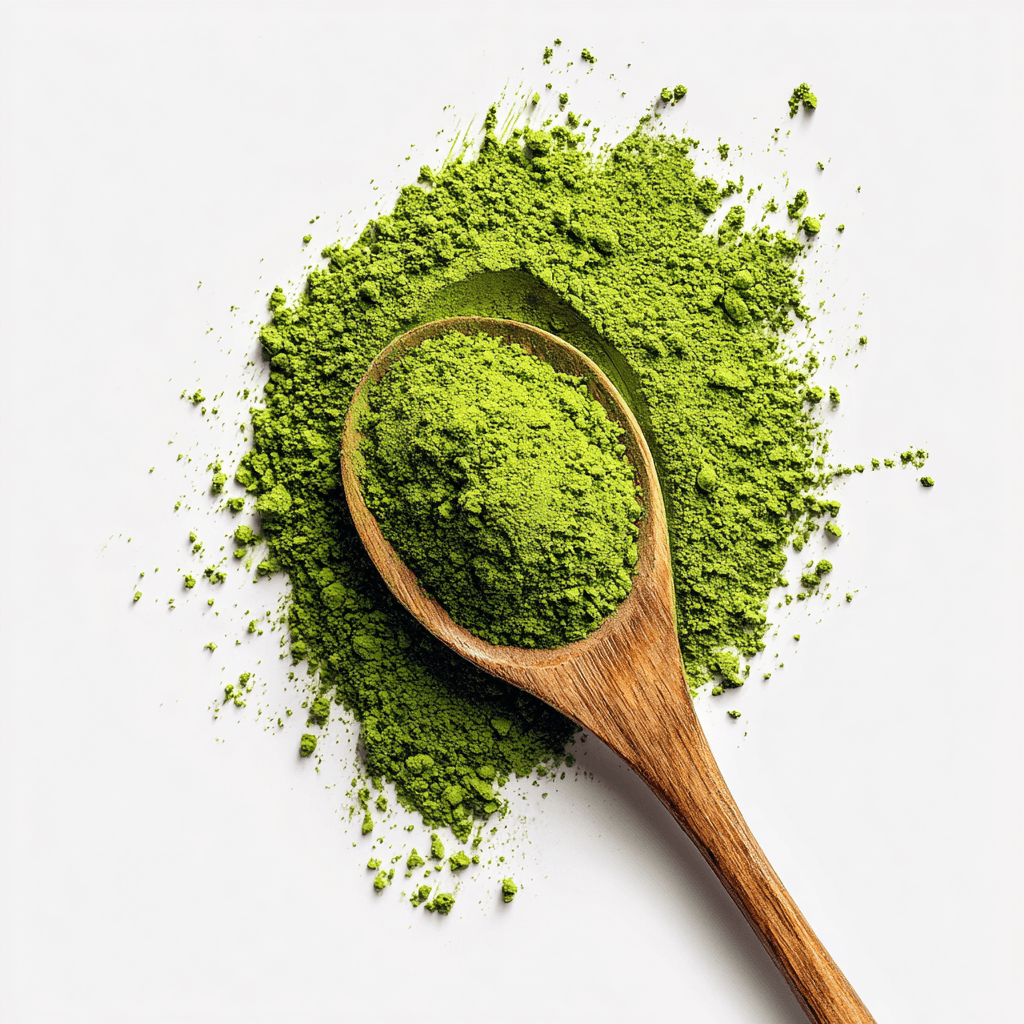 Matcha Green Tea Latte Benefits: Calm Energy in Every Cup 2 ceremonial-grade matcha powder on white background