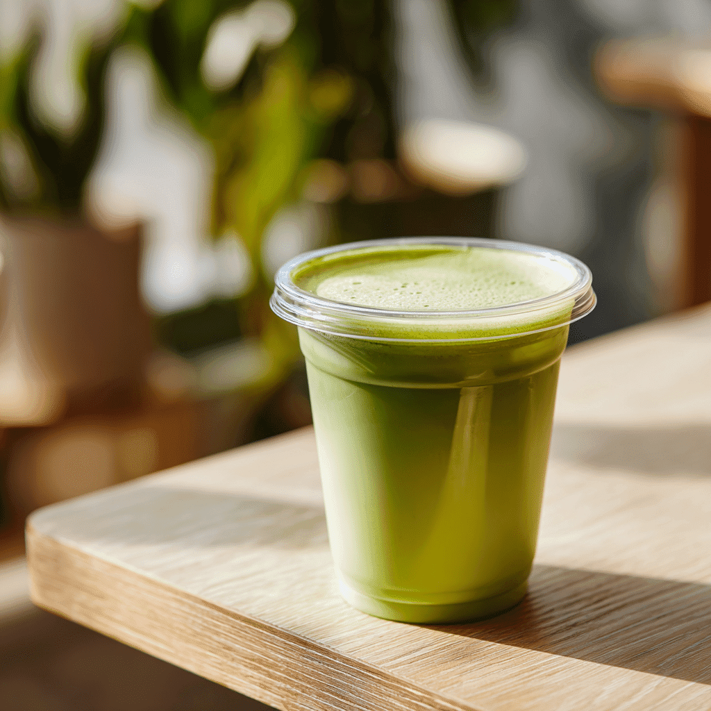 Starbucks Matcha Latte Oat Milk Copycat Recipe: Creamy & Easy 7 Hot Starbucks-style matcha latte in a clear plastic cup