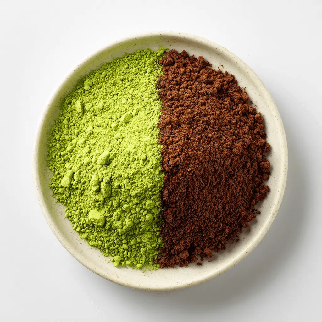Matcha Latte Caffeine: Smooth Energy Without the Crash 2 Matcha powder vs coffee powder side-by-side comparison