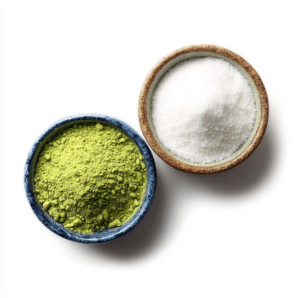 Starbucks Matcha Ingredients Exposed: What You’re Really Drinking 1 Starbucks matcha ingredients showing sugar and matcha powder side by side