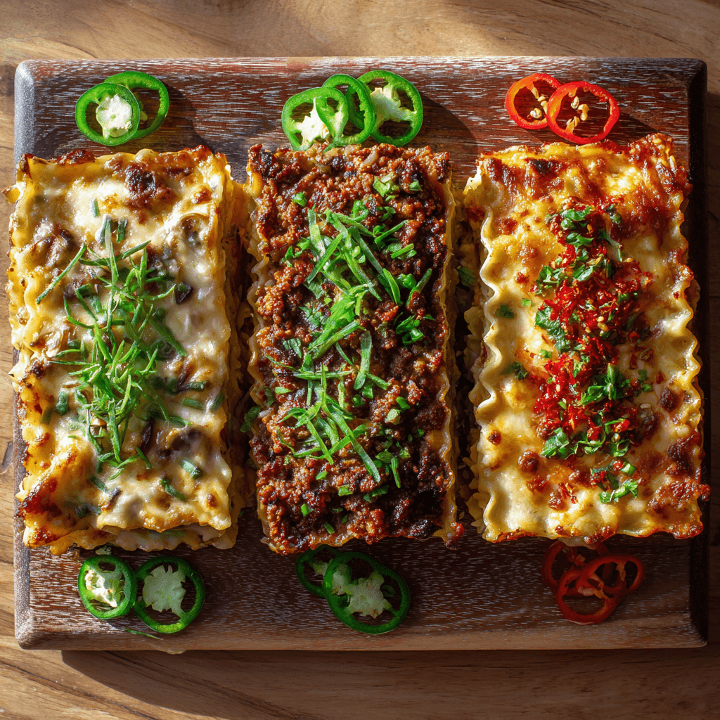 Spicy Ramen Lasagna: Bold Comfort Food You’ll Crave 5 Three spicy ramen lasagna variations: vegan, meaty, and extra spicy