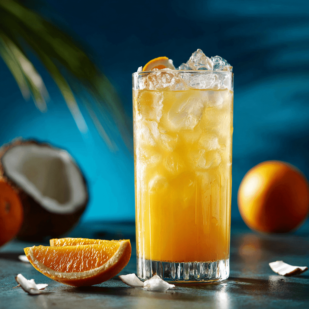 Cortisol Cocktail Recipe: 5 Powerful Benefits for Stress Relief 3 Close-up of cortisol cocktail showing orange juice and coconut water