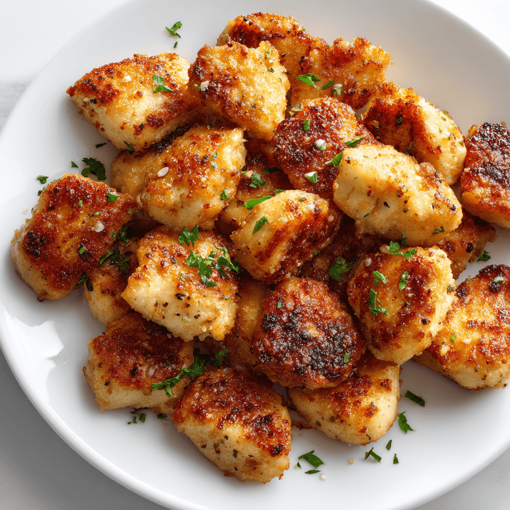 Air Fryer Chicken Bites: Crispy, Juicy, and Ready in Minutes 3 Juicy, golden air fryer chicken bites on a clean white plate