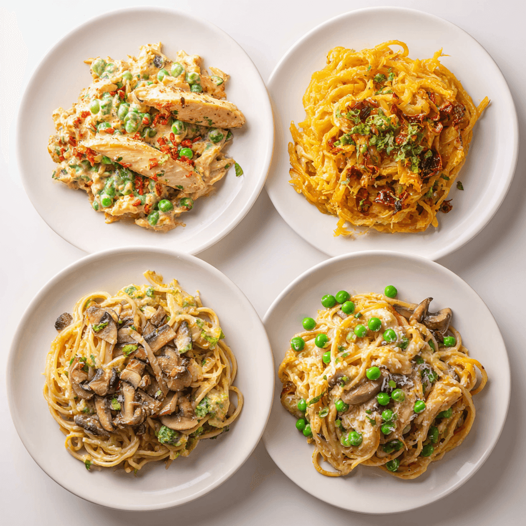Ultimate Chicken Spaghetti - Easy To Make ! 7 Chicken spaghetti variations with Rotel, spaghetti squash, and veggie swaps