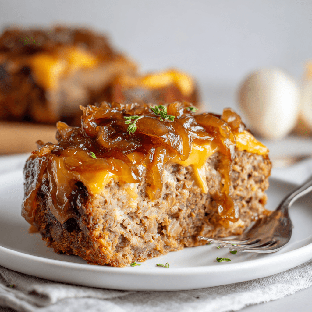 Crockpot French Onion Meatloaf – A Slow-Cooked Comfort Food Classic 3 Nostalgic crockpot French onion meatloaf with caramelized onions and melted cheese