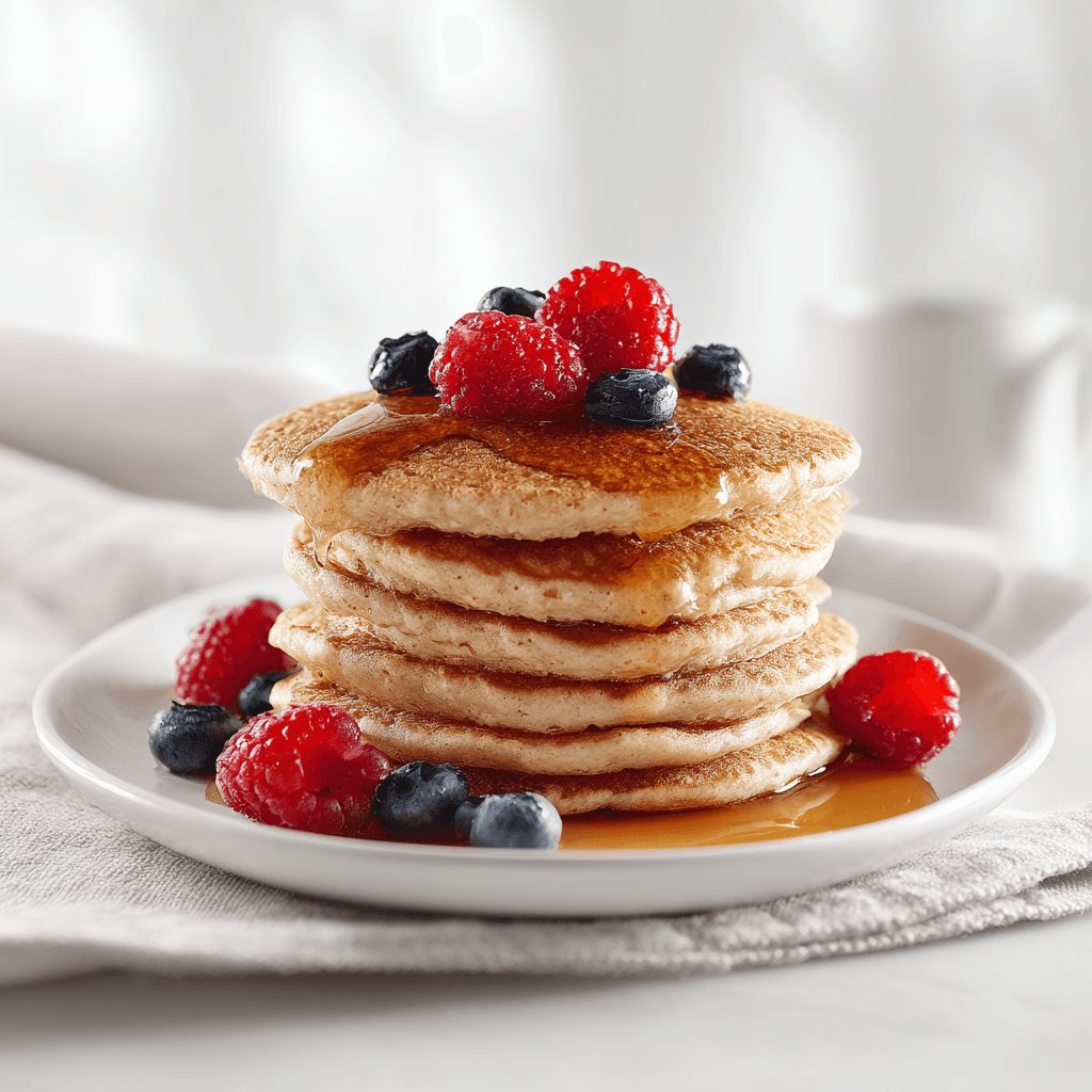 Protein Pancakes No Eggs: Easy, High-Protein, Egg-Free Stack Guide 1 Homemade protein pancakes without eggs with syrup and fresh berries