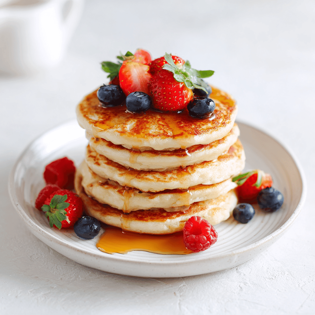 Protein Pancakes Without Protein Powder: Real Food, Big Flavor 1 Homemade protein pancakes without protein powder with syrup and berries