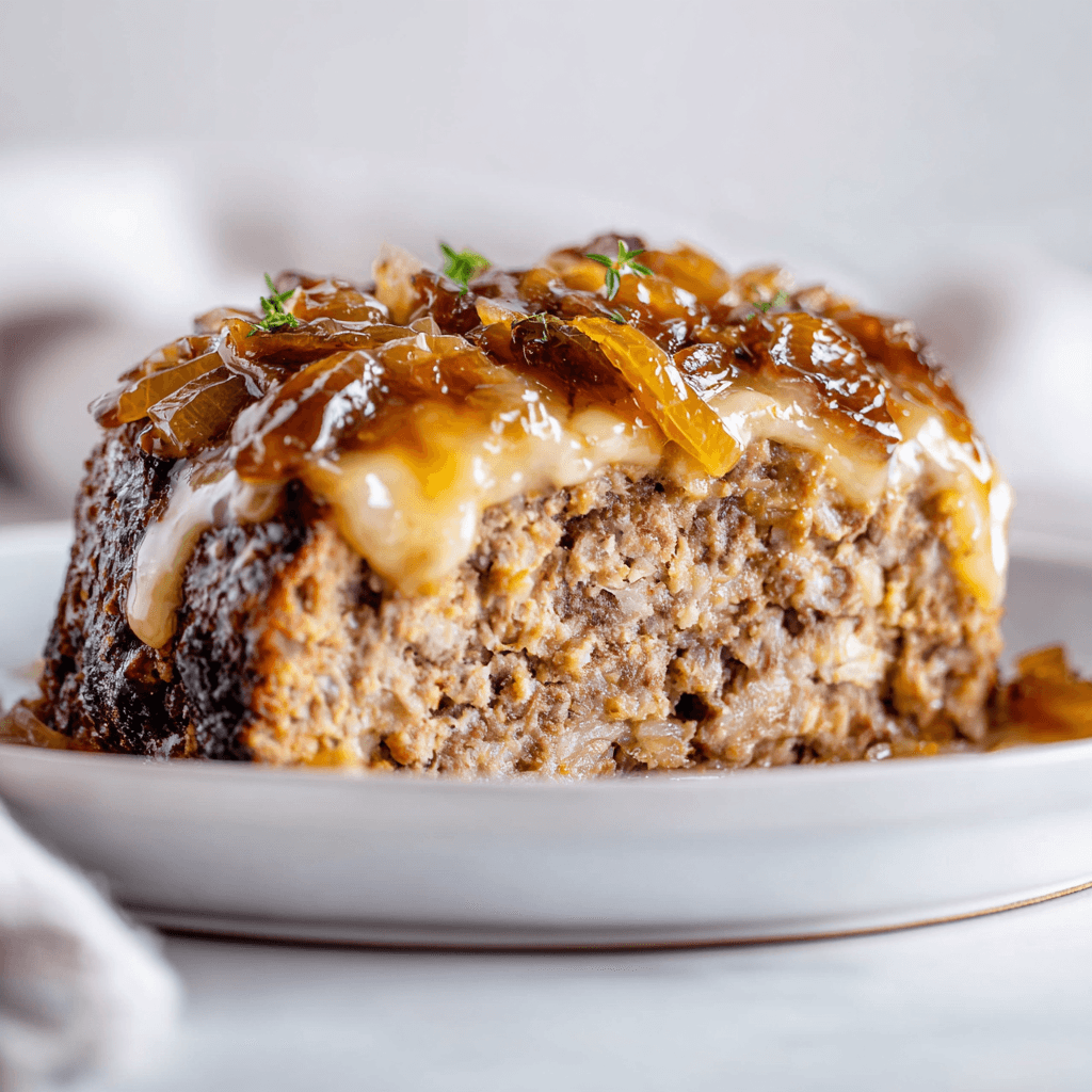 Crockpot French Onion Meatloaf – A Slow-Cooked Comfort Food Classic 4 Moist crockpot French onion meatloaf with caramelized onions and melted cheese