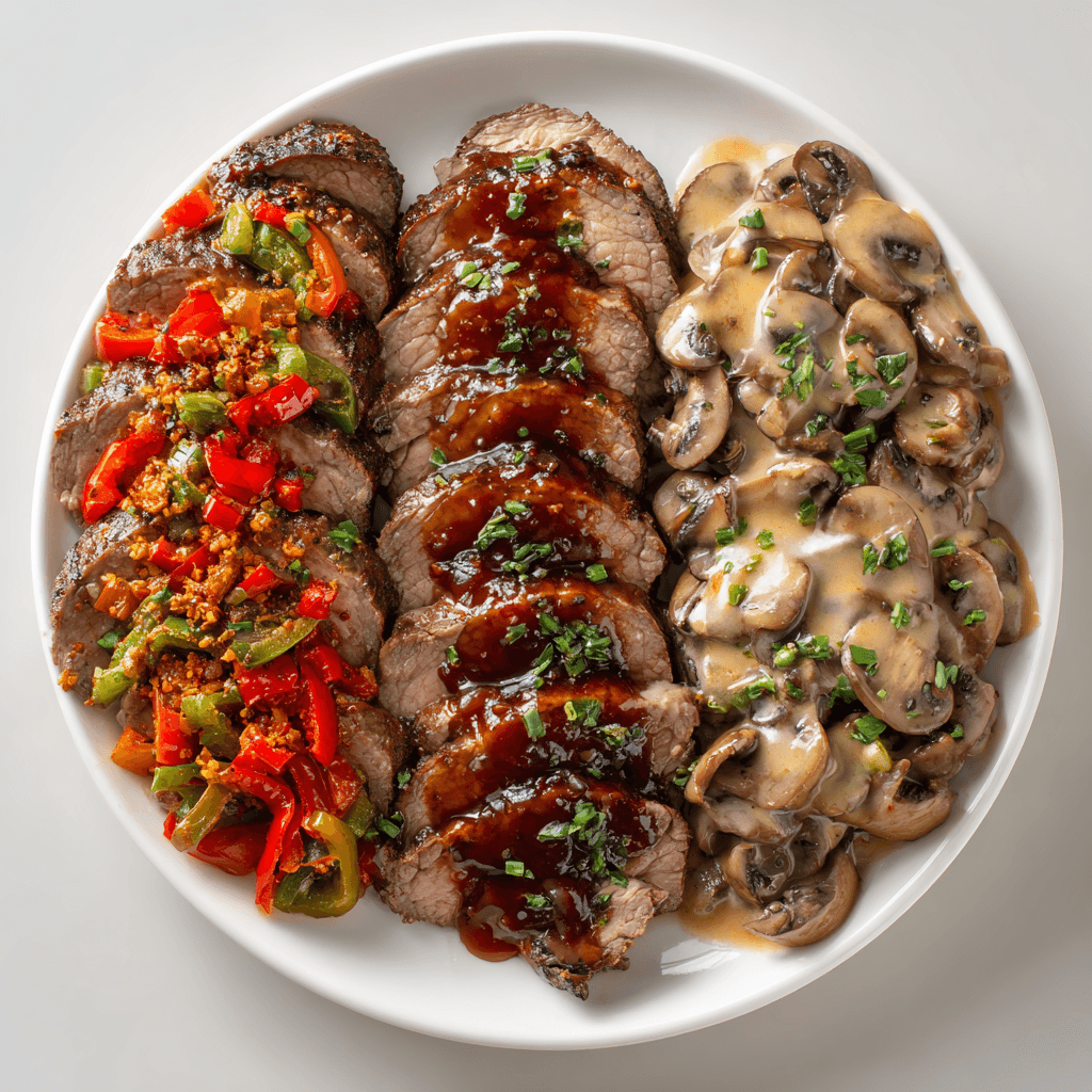 Slow Cooker London Broil Recipe – Tender, Juicy & No-Fuss 6 London broil flavor variations with Tex-Mex peppers, BBQ sauce, and mushroom gravy