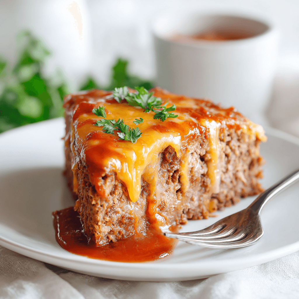 Mexican Meatloaf Recipe with Bold, Comforting Flavor 7 Slice of Mexican meatloaf with salsa and cheese on a white plate
