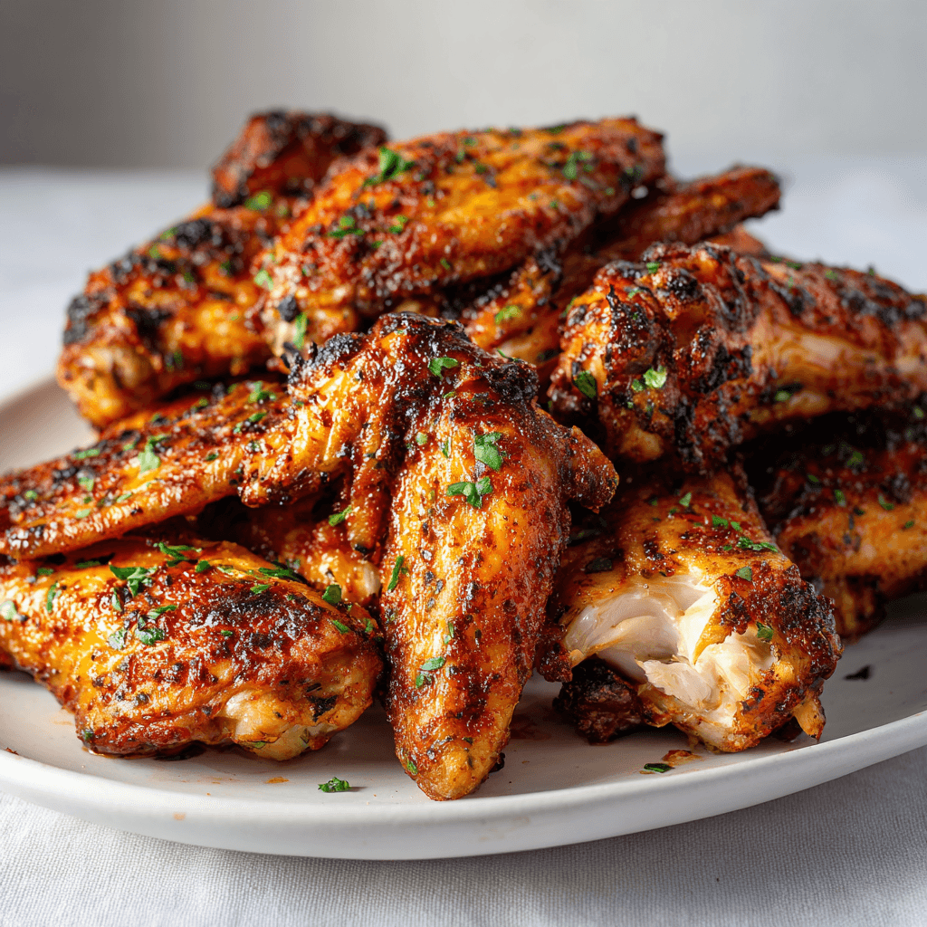 Smoked Chicken Wings – Crispy, Juicy, and Packed with Flavor 6 platter of smoked chicken wings with golden crispy skin and juicy interior