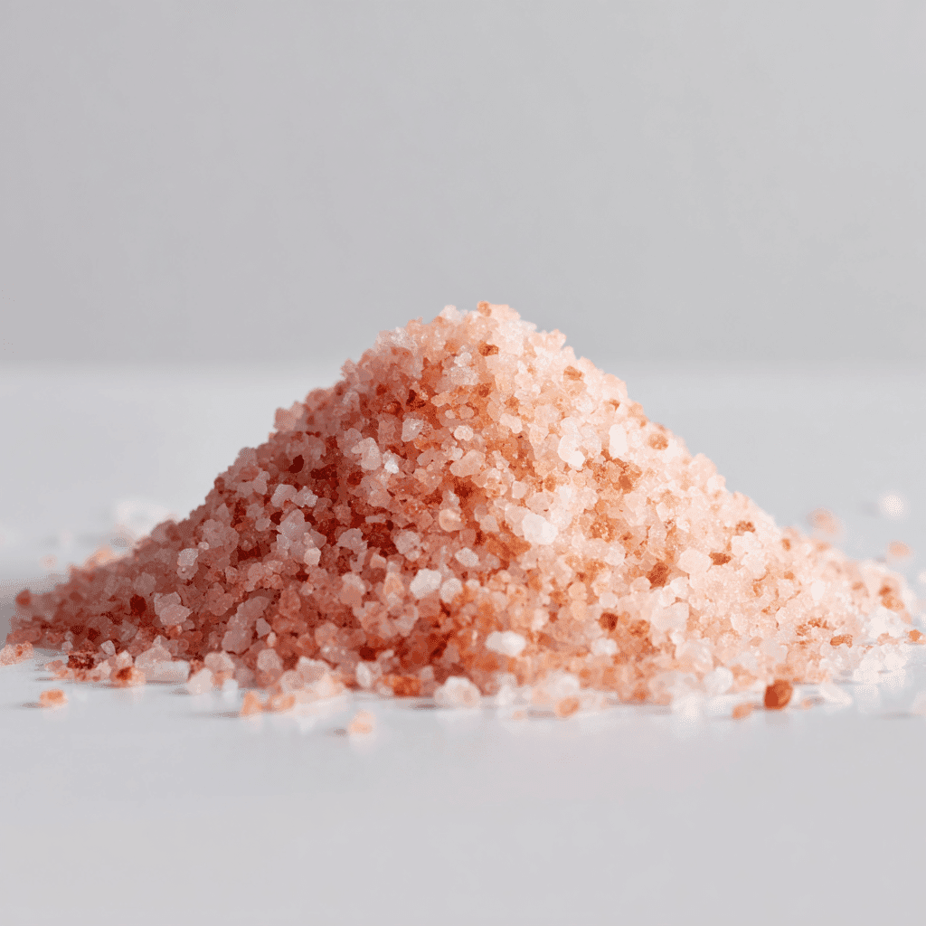 Pink Salt Trick for Weight Loss: Does This Viral Hack Actually Work? 4 Pink Himalayan salt on white background symbolizing mindful habits