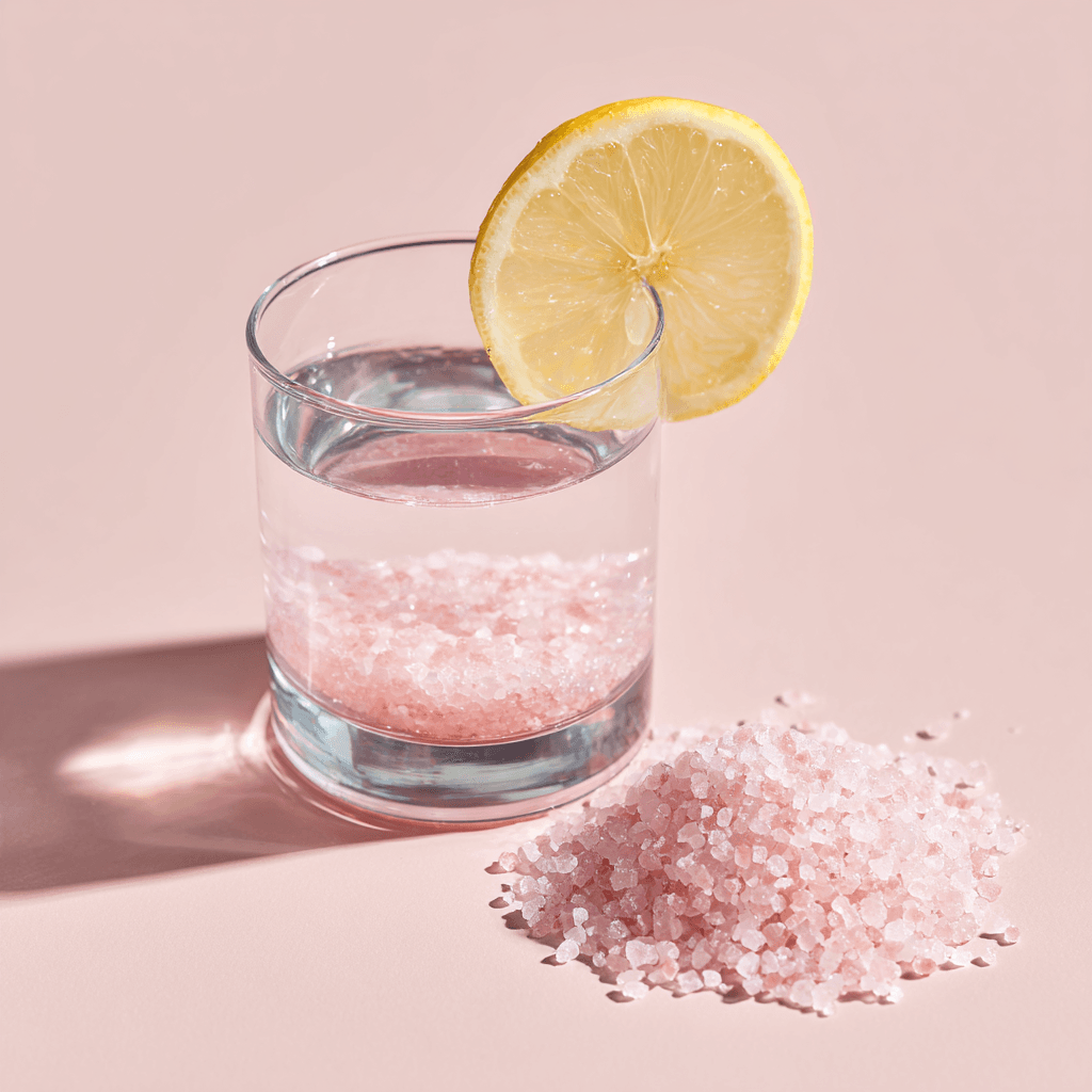 Pink Salt Trick for Weight Loss: Does This Viral Hack Actually Work? 3 Glass of pink salt water with lemon for weight loss trick