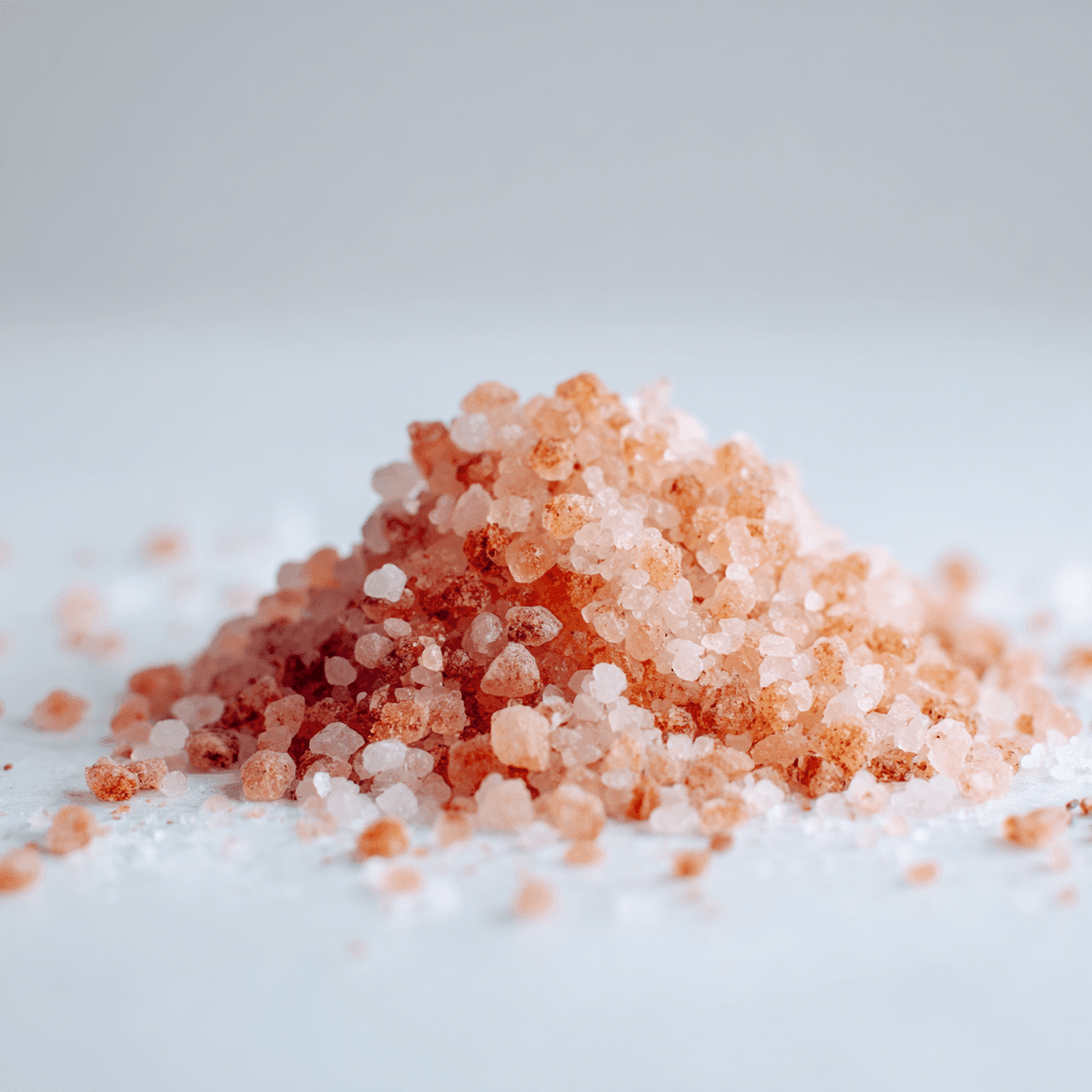 Pink Salt Trick for Weight Loss: Does This Viral Hack Actually Work? 1 Pink Himalayan salt on white background for weight loss trick
