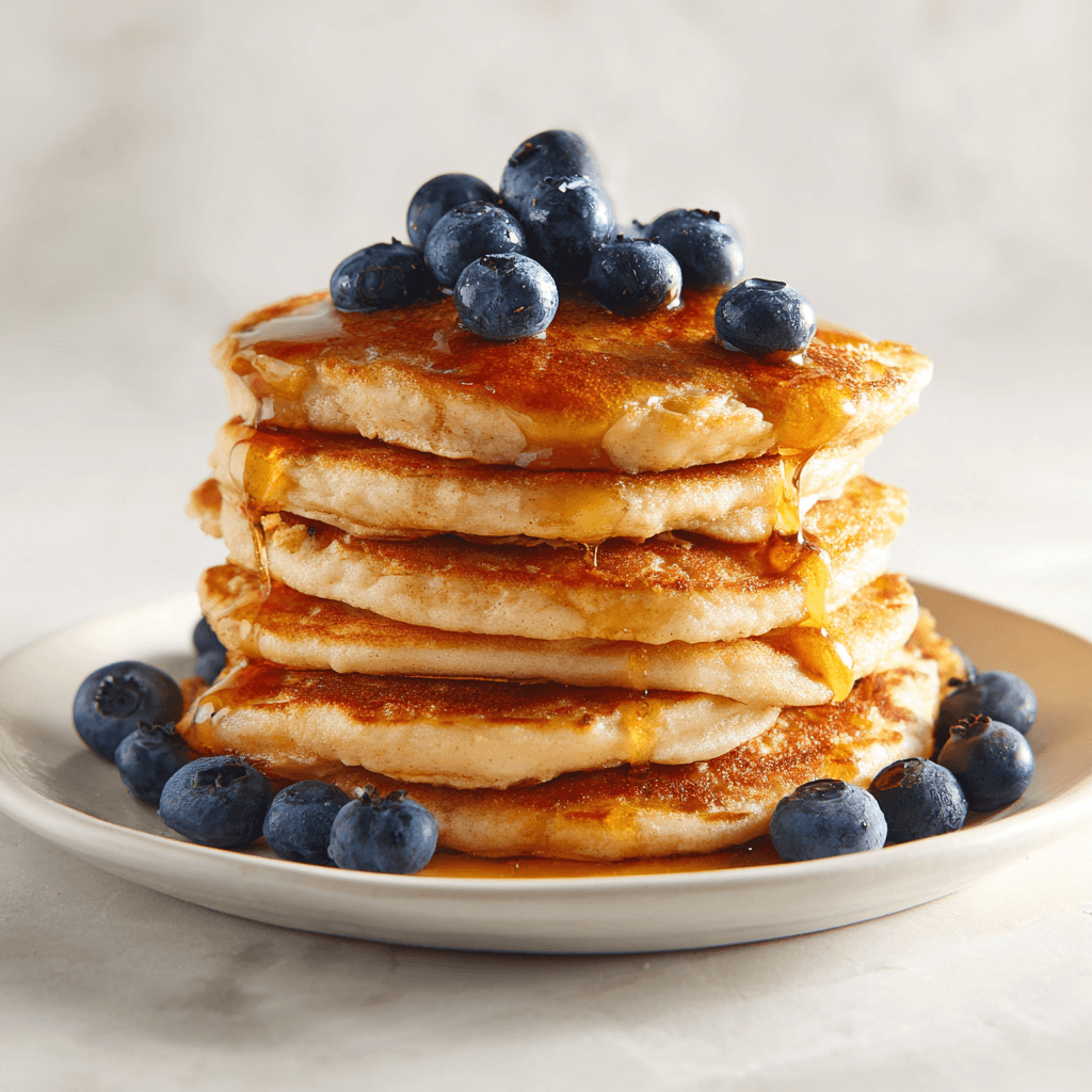 Protein Powder Pancakes Without Banana – 7 Best Hacks for Fluffy Results 7 Fluffy protein powder pancakes no banana topped with blueberries and syrup