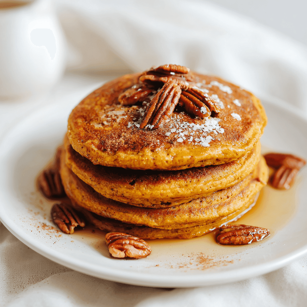 Protein Pancakes No Eggs: Easy, High-Protein, Egg-Free Stack Guide 6 Pumpkin spice protein pancakes with cinnamon, pecans, and maple syrup