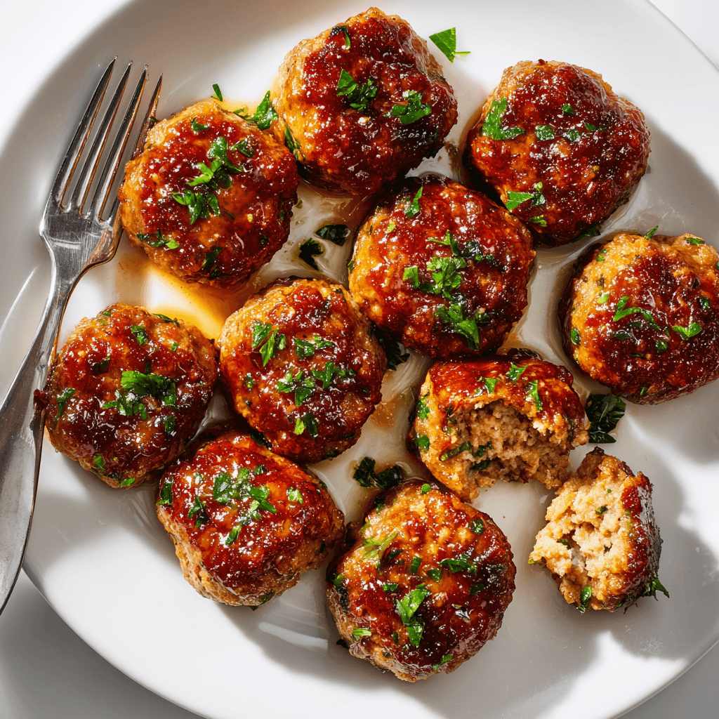 Mini Meatloaf Recipe That’s Juicy, Quick, and Comforting 4 Quick mini meatloaf on a white plate with crispy edges and juicy center